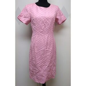 Chadwicks pink polka dot short sleeve dress